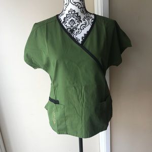 Olive green scrub top Baby Phat